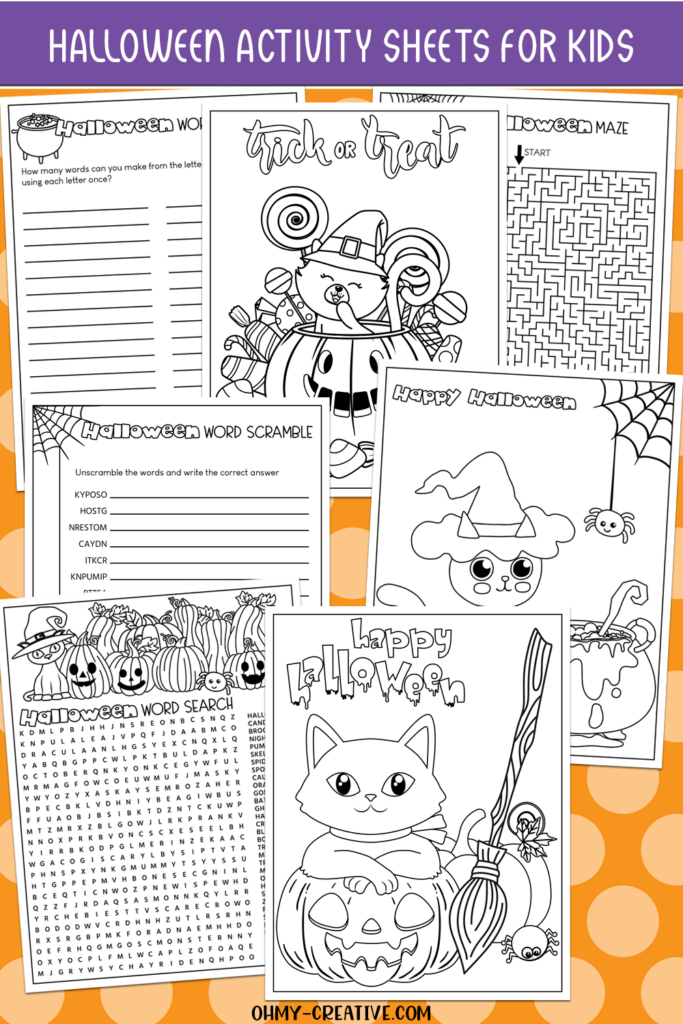 Halloween Activity Printable Sheets - Digital Download - OhMy-Creative Shop