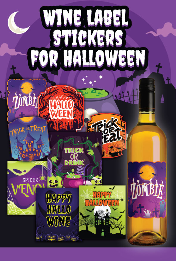 Halloween wine bottle printables