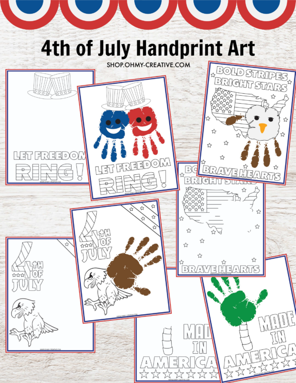 4th of july handprint art printable