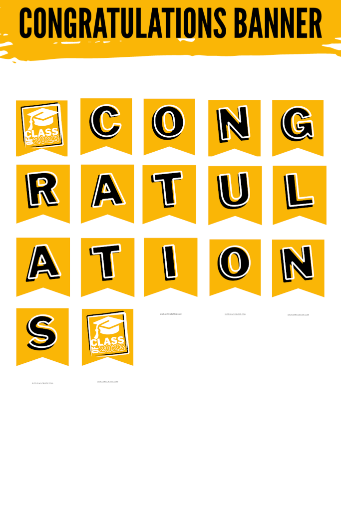Gold &amp; Black Graduation Party Printables - OhMy-Creative Shop