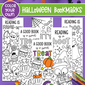 Halloween coloring Bookmarks