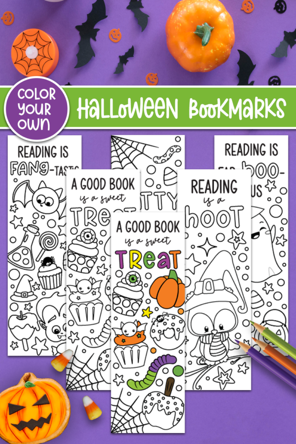 Halloween coloring Bookmarks
