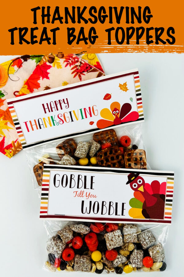 Printable Thanksgiving treat bag toppers